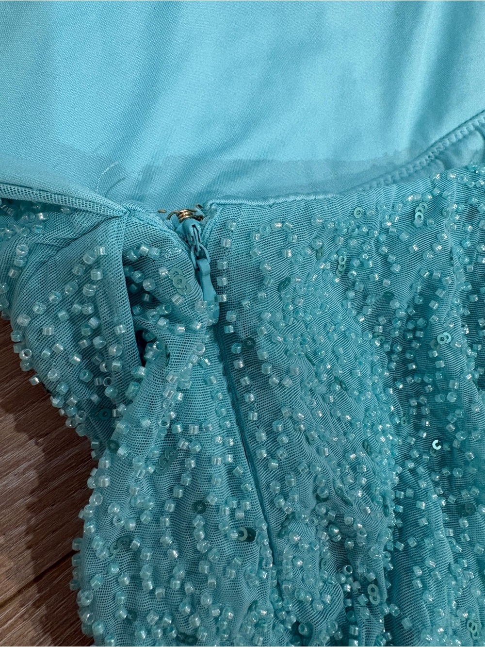 Oh Polly Champel Maxi Dress Size 10 Aqua - Picture 9 of 12